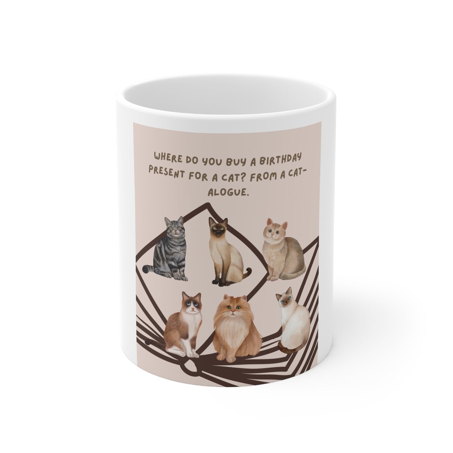 Funny Birthday Cat Ceramic Mug 11oz