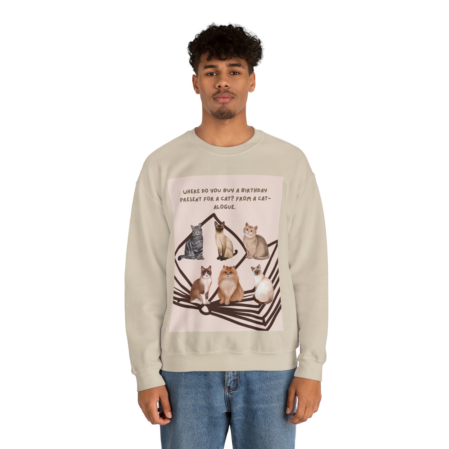 Funny Birthday Cat Unisex Heavy Blend™ Crewneck Sweatshirt