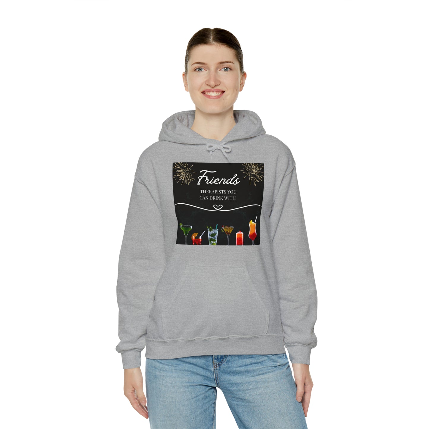 Friends: Therapists you can drink with Heavy Blend™ Hooded Sweatshirt