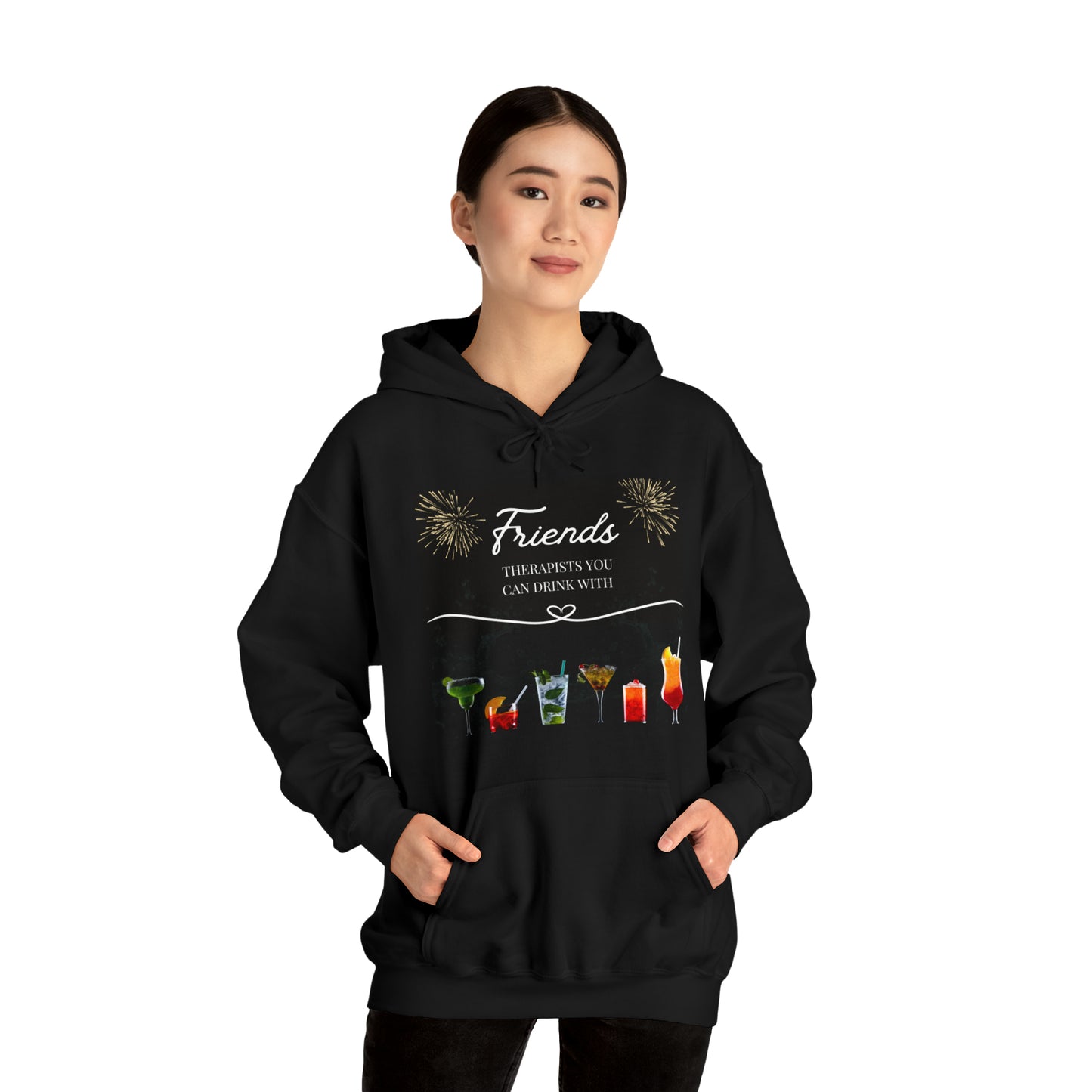 Friends: Therapists you can drink with Heavy Blend™ Hooded Sweatshirt