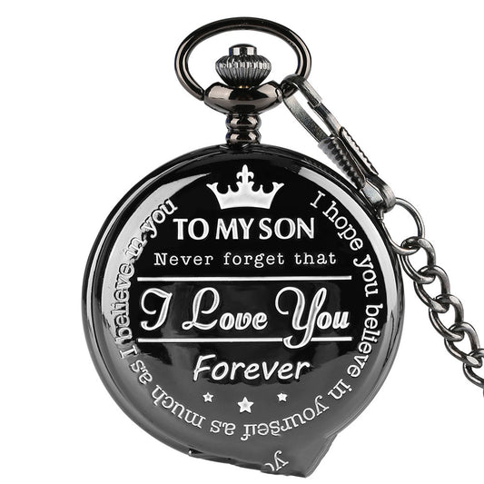 Engraved Vintage Commemorative Quartz Gift Pocket Watch