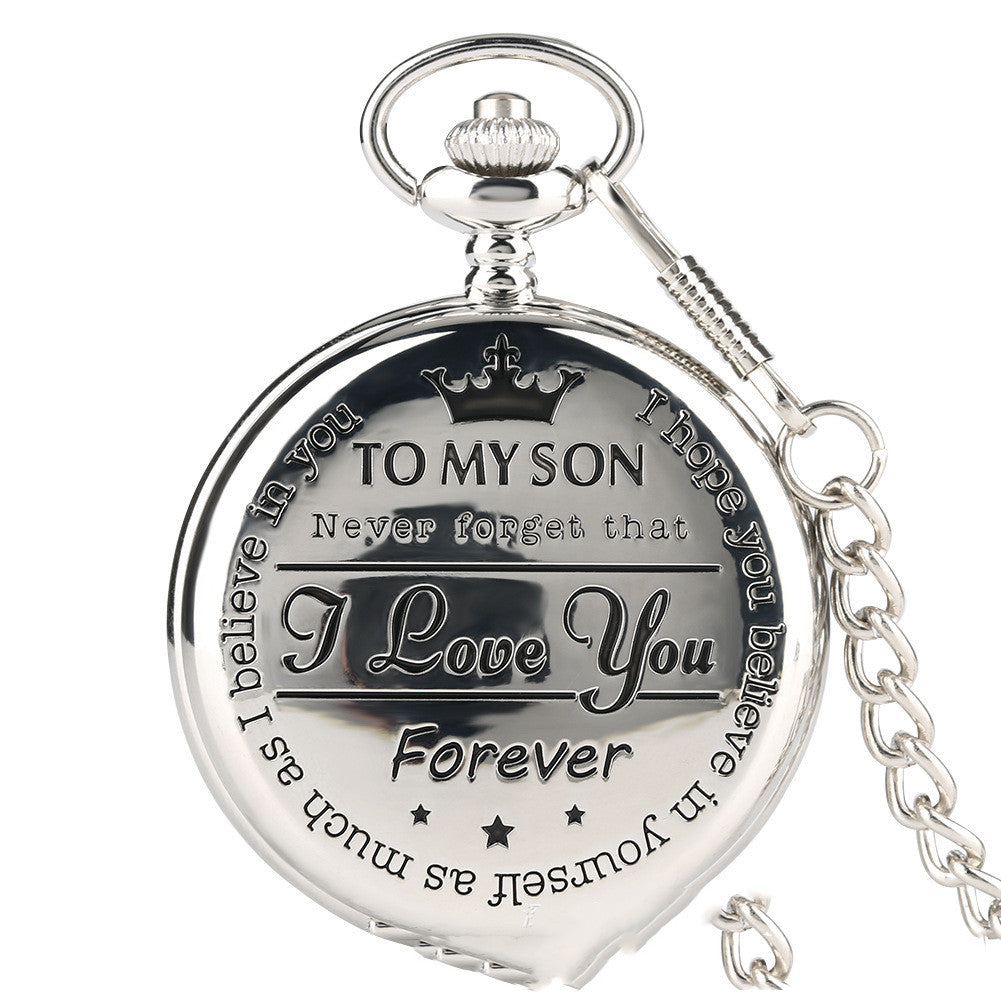 Engraved Vintage Commemorative Quartz Gift Pocket Watch