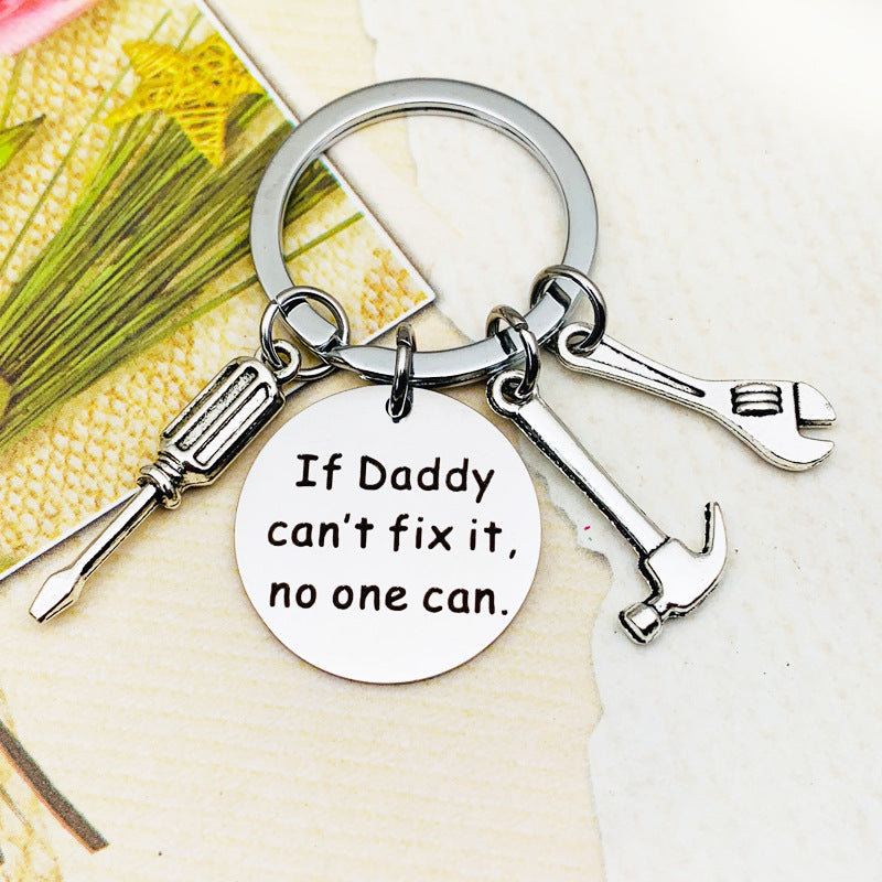 Father's Day Keychain If Dad Can T Fix It Stainless Steel Hammer Screwdriver Wrench Dad Tool