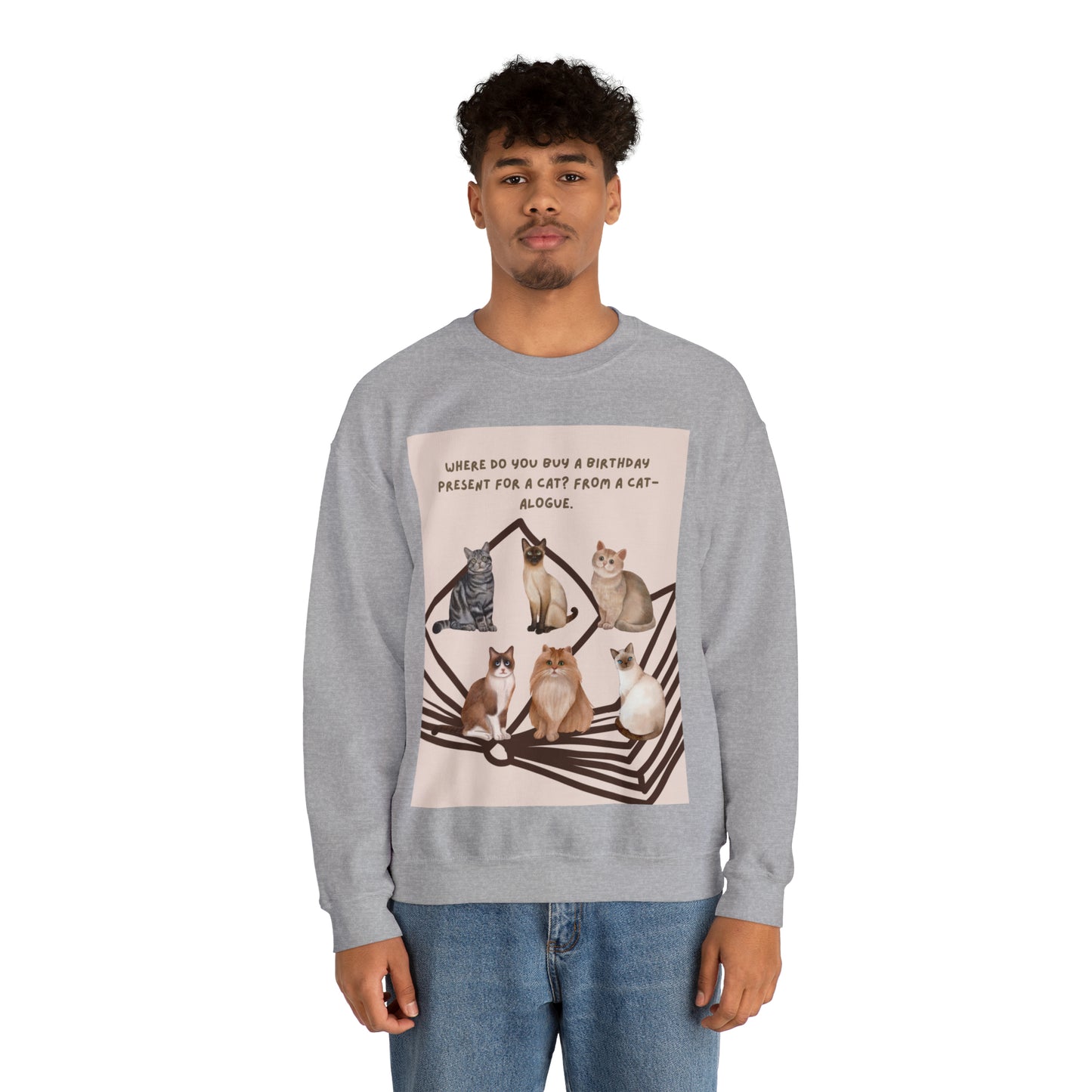 Funny Birthday Cat Unisex Heavy Blend™ Crewneck Sweatshirt