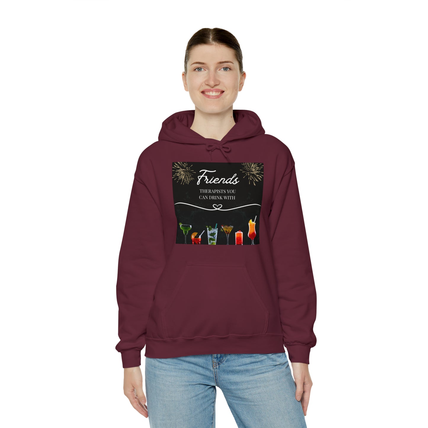 Friends: Therapists you can drink with Heavy Blend™ Hooded Sweatshirt