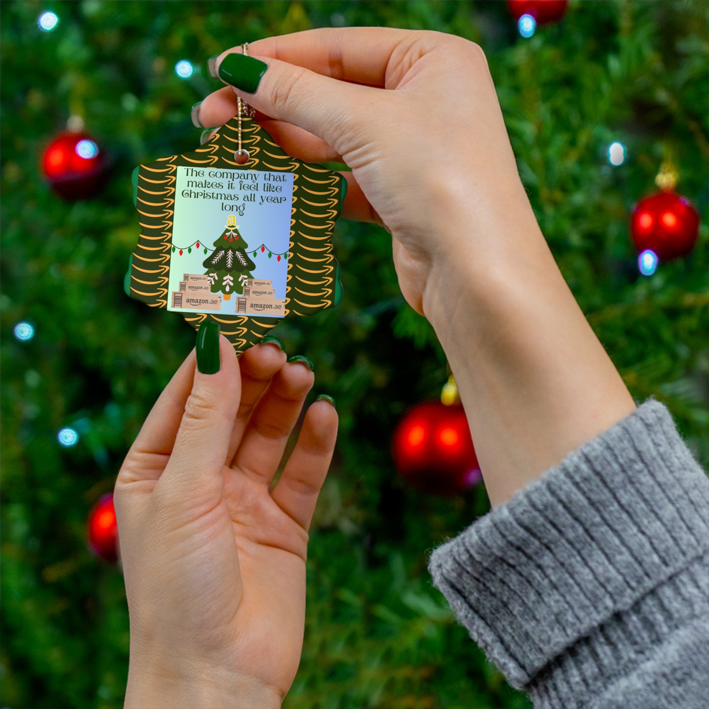 Funny Ceramic Ornament, Snowflake (The company that makes it feel like Christmas all year long)