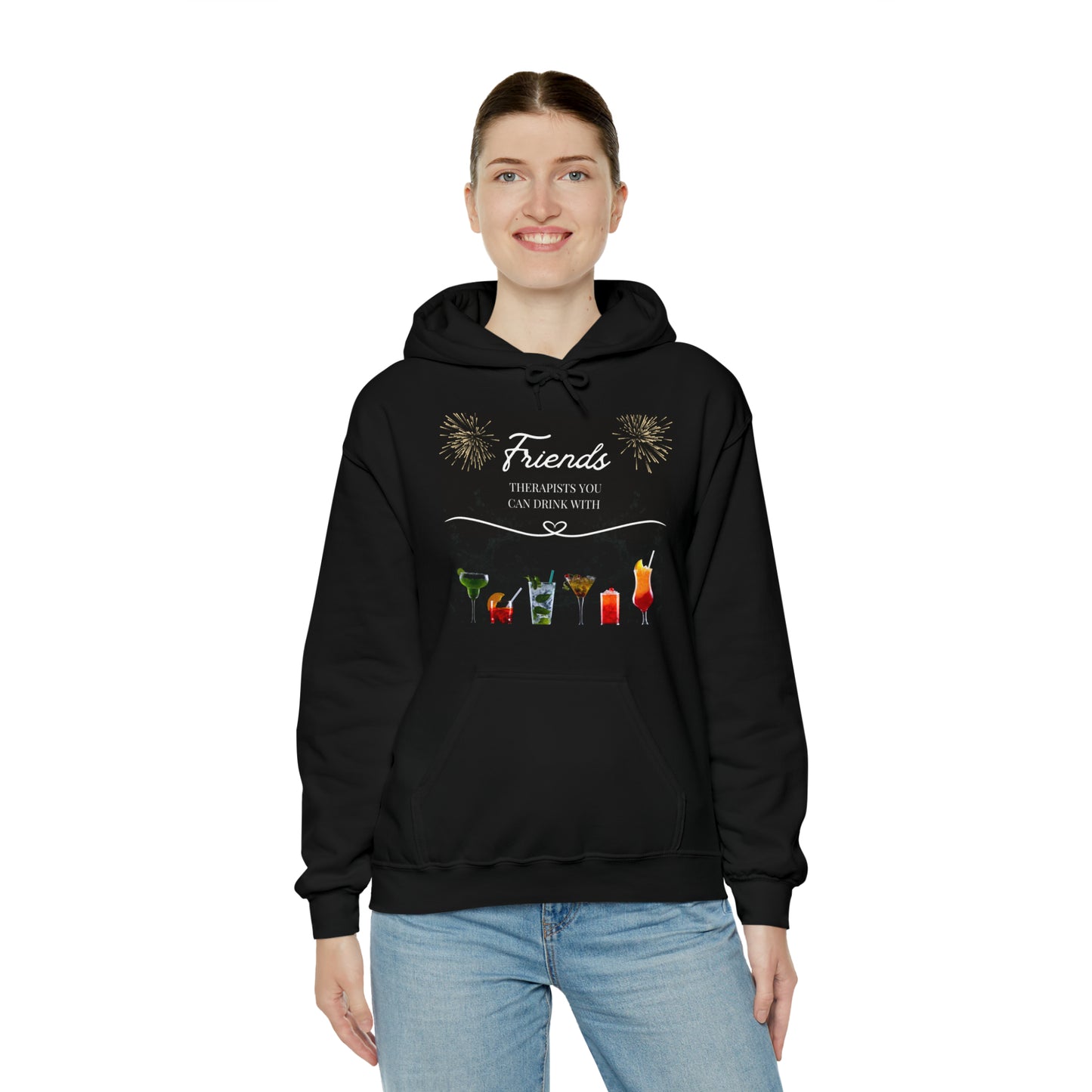 Friends: Therapists you can drink with Heavy Blend™ Hooded Sweatshirt