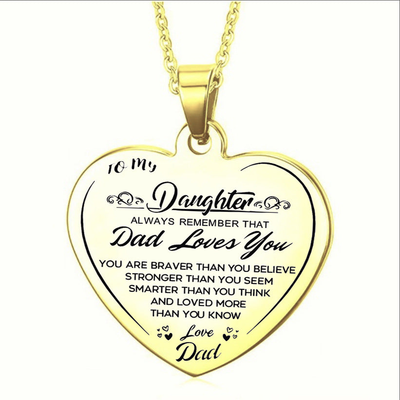 Daughter love pendant necklace for daughter