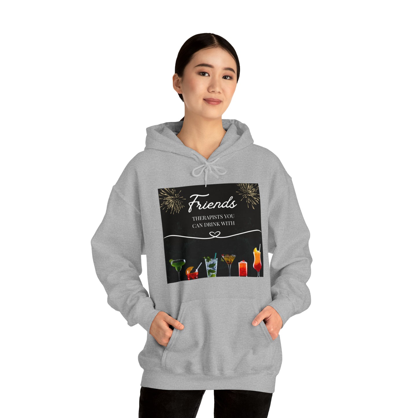 Friends: Therapists you can drink with Heavy Blend™ Hooded Sweatshirt