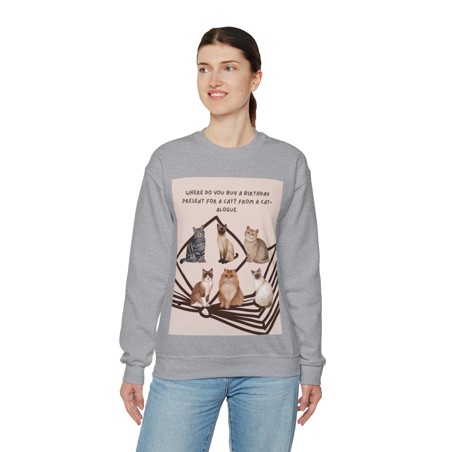 Funny Birthday Cat Unisex Heavy Blend™ Crewneck Sweatshirt