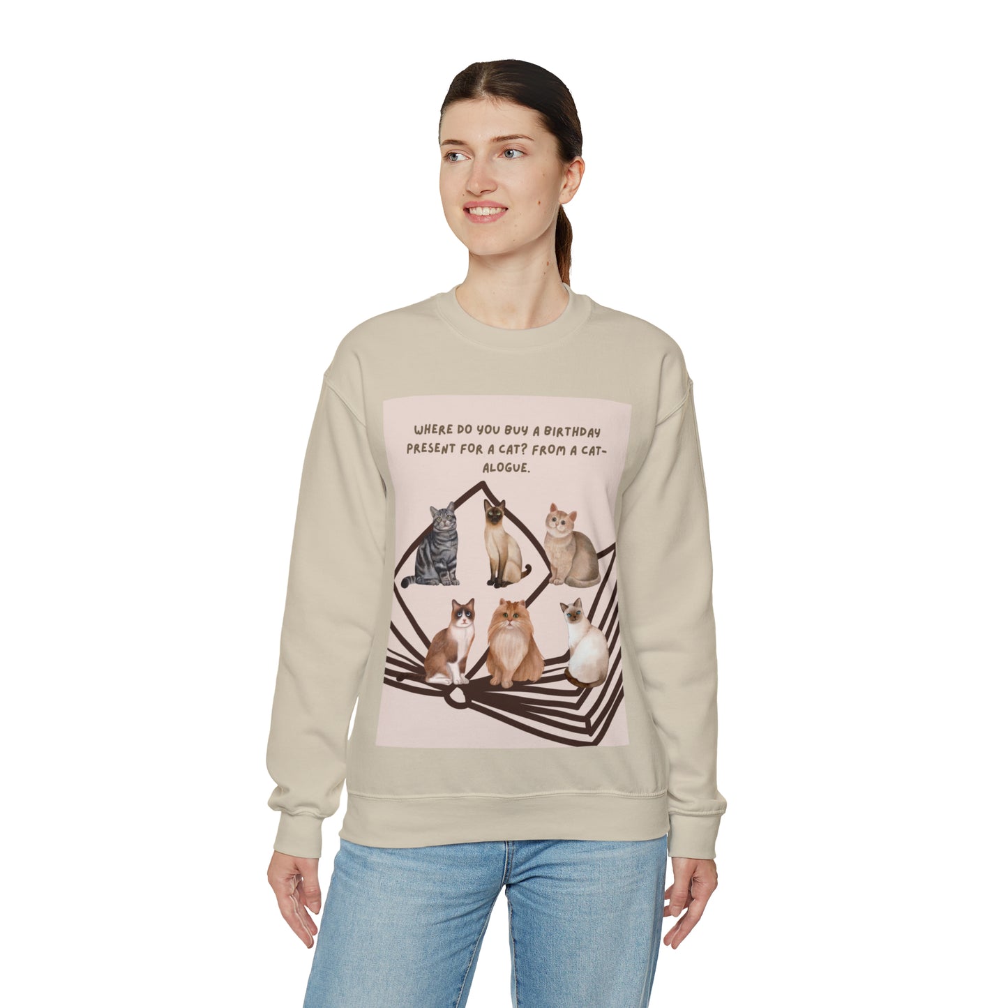 Funny Birthday Cat Unisex Heavy Blend™ Crewneck Sweatshirt