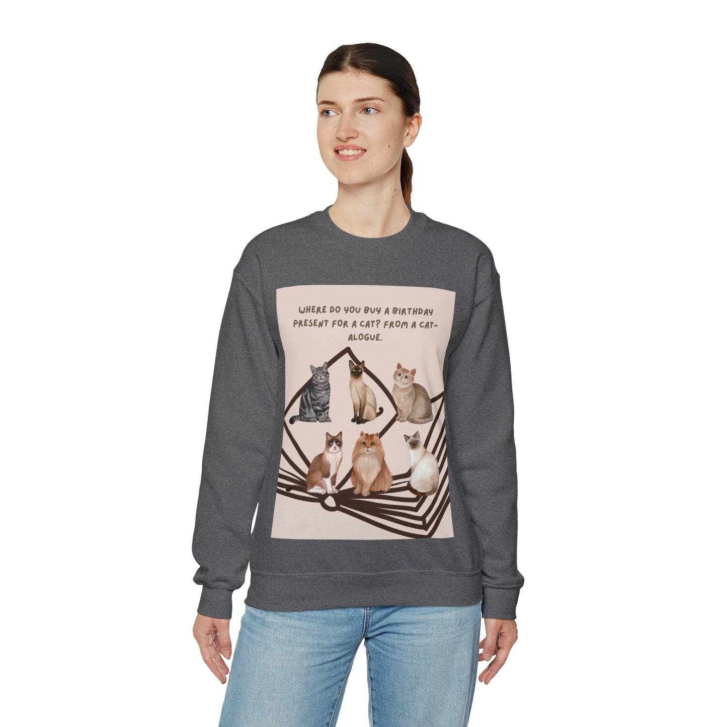 Funny Birthday Cat Unisex Heavy Blend™ Crewneck Sweatshirt