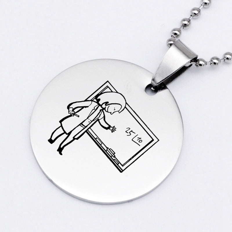 Cute Cartoon Best Teacher Stainless Steel Necklace